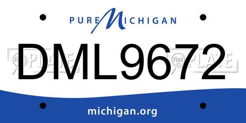 DML9672 Michigan License Plate