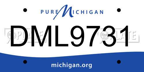 DML9731 Michigan License Plate