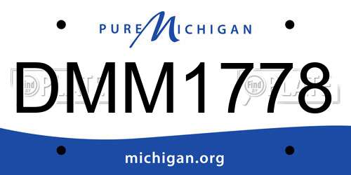 DMM1778 Michigan License Plate