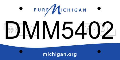 DMM5402 Michigan License Plate