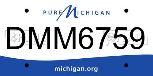 DMM6759 Michigan License Plate
