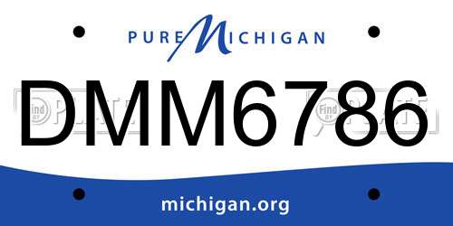 DMM6786 Michigan License Plate