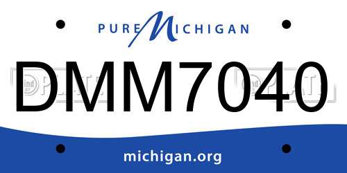 DMM7040 Michigan License Plate