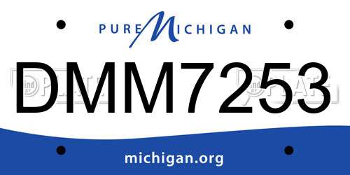 DMM7253 Michigan License Plate