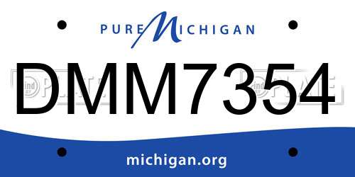 DMM7354 Michigan License Plate
