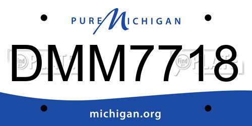 DMM7718 Michigan License Plate