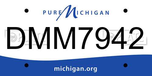 DMM7942 Michigan License Plate