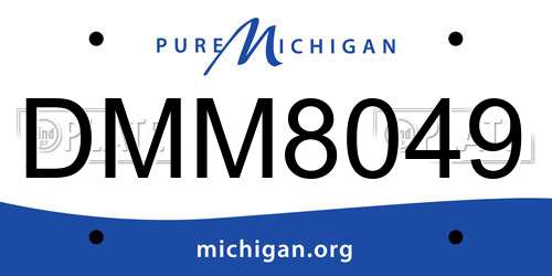 DMM8049 Michigan License Plate