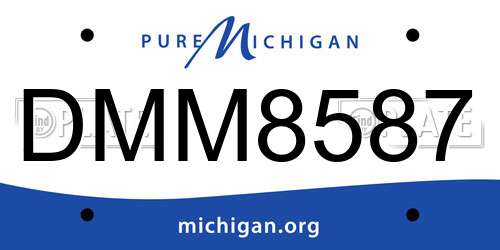 DMM8587 Michigan License Plate