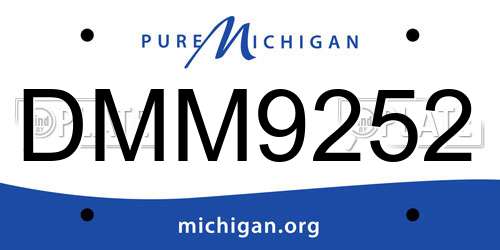 DMM9252 Michigan License Plate