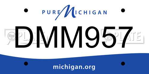 DMM957 Michigan License Plate
