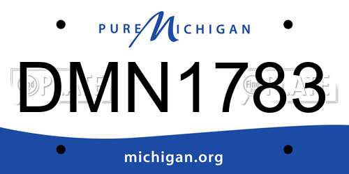 DMN1783 Michigan License Plate