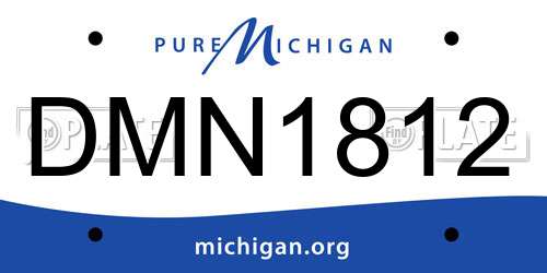 DMN1812 Michigan License Plate