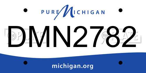 DMN2782 Michigan License Plate