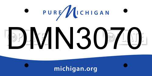DMN3070 Michigan License Plate