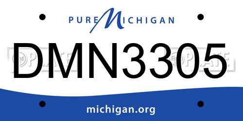 DMN3305 Michigan License Plate