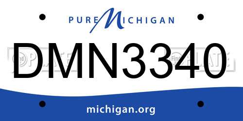 DMN3340 Michigan License Plate