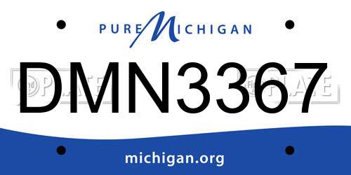 DMN3367 Michigan License Plate