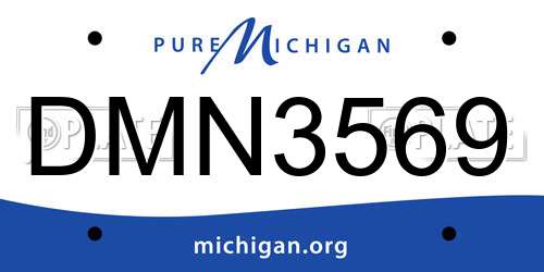 DMN3569 Michigan License Plate