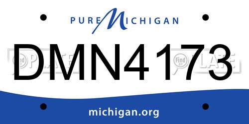 DMN4173 Michigan License Plate