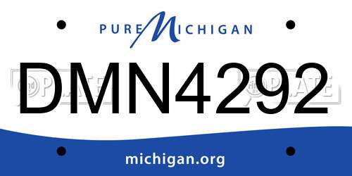 DMN4292 Michigan License Plate