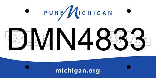DMN4833 Michigan License Plate