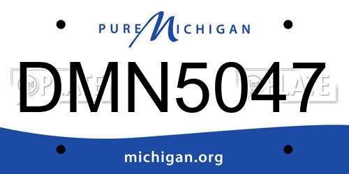 DMN5047 Michigan License Plate