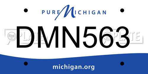 DMN563 Michigan License Plate