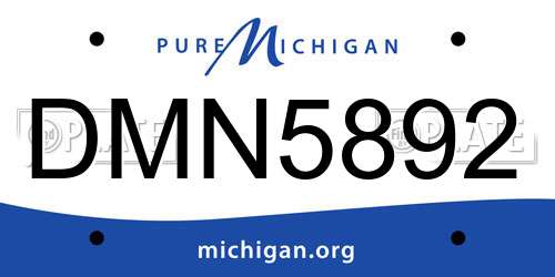 DMN5892 Michigan License Plate