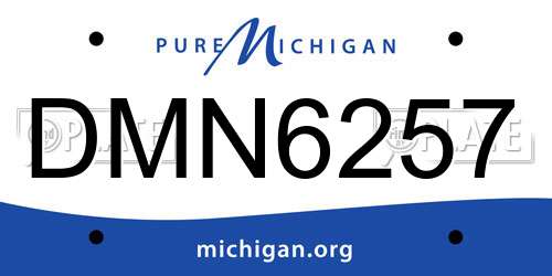 DMN6257 Michigan License Plate