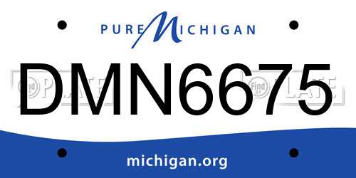 DMN6675 Michigan License Plate
