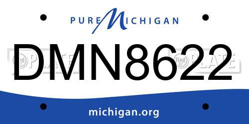 DMN8622 Michigan License Plate