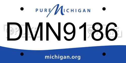 DMN9186 Michigan License Plate