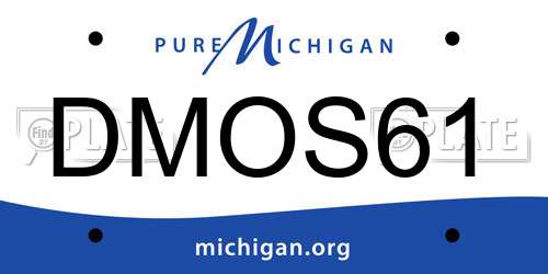DMOS61 Michigan License Plate