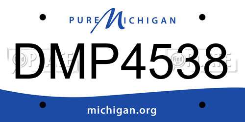 DMP4538 Michigan License Plate
