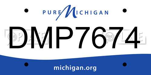 DMP7674 Michigan License Plate