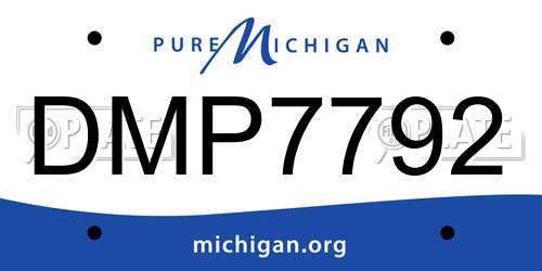 DMP7792 Michigan License Plate
