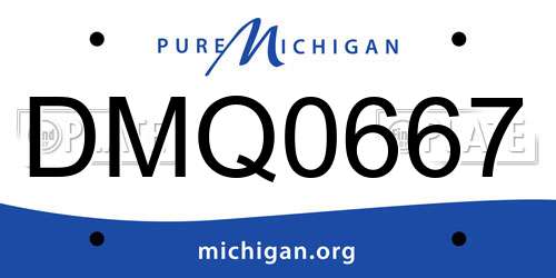 DMQ0667 Michigan License Plate