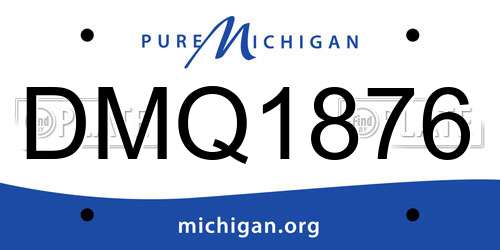 DMQ1876 Michigan License Plate