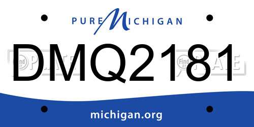 DMQ2181 Michigan License Plate
