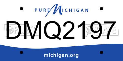 DMQ2197 Michigan License Plate