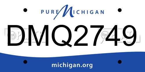DMQ2749 Michigan License Plate