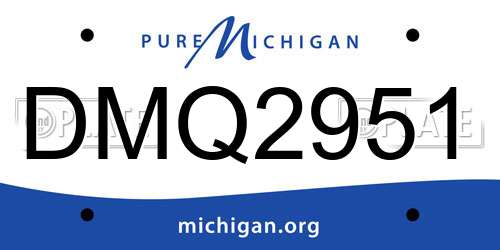 DMQ2951 Michigan License Plate