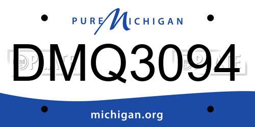 DMQ3094 Michigan License Plate