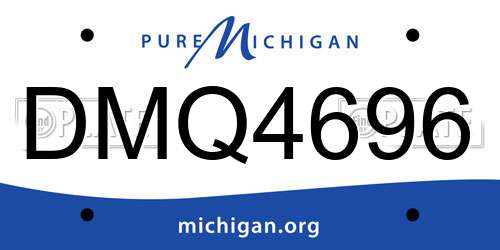 DMQ4696 Michigan License Plate