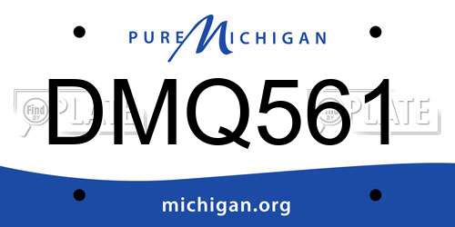 DMQ561 Michigan License Plate