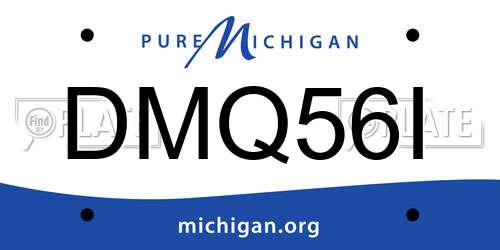 DMQ56I Michigan License Plate