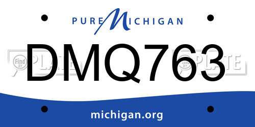 DMQ763 Michigan License Plate
