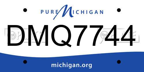 DMQ7744 Michigan License Plate