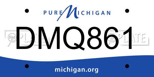 DMQ861 Michigan License Plate